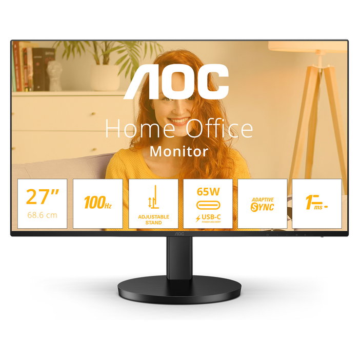 AOC Q27B3CF2 Monitor 27" QHD 2560x1440 IPS 1ms 100Hz HDMI USB-C Altavoces Negro AOC Q27B3CF2 Monitor 27" QHD 2560x1440 IPS 1ms 100Hz HDMI USB-C Altavoces Negro