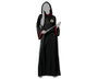 CostumeRealm Disfraz de Túnica Negra de Mago con Capucha para Adulto Unisex - Tallas XS y S