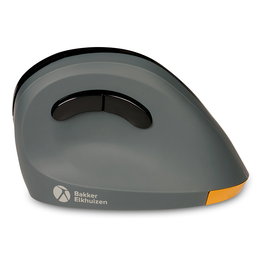 BakkerElkhuizen PRF Ratón Inalámbrico Vertical para Mano Derecha, Óptico 1600 DPI, 6 Botones, RF 2.4G, Negro y Gris