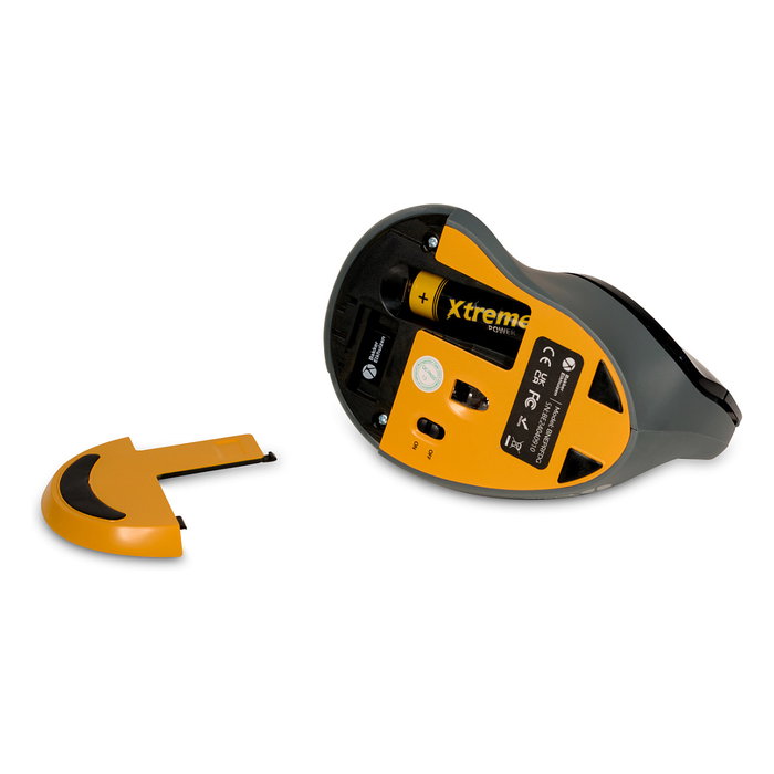 BakkerElkhuizen PRF Ratón Inalámbrico Vertical para Mano Derecha, Óptico 1600 DPI, 6 Botones, RF 2.4G, Negro y Gris