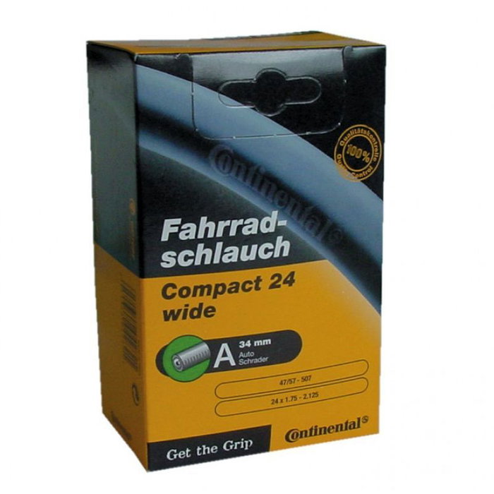 Continental Compact Cámara Estándar para Bicicletas Pequeñas (8-24 pulgadas) - ETRTO 50507>60507 Continental Compact Cámara Estándar para Bicicletas Pequeñas (8-24 pulgadas) - ETRTO 50507>60507