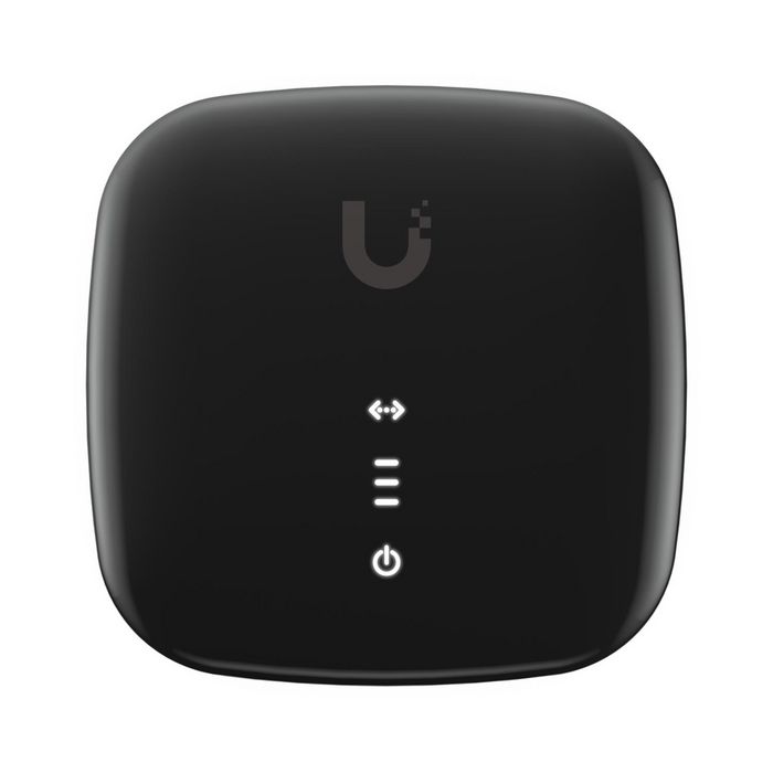 Ubiquiti 2.5Gbps Uplink/10Gbps Downlink XG-PON ON-U Optica hasta 20 km, 1x 2.5GbE RJ45 LAN, 24V PoE, 256MB DDR, Negro/Blanco