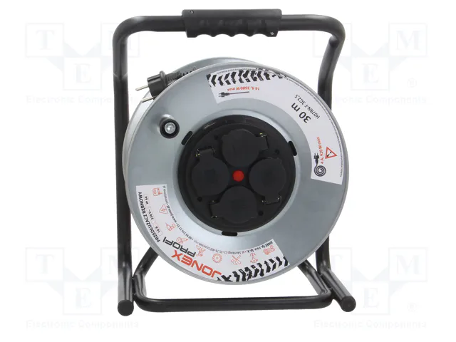 JONEX Prolongador de alimentación H07RN-F 30m 3G2,5mm2 con tambor de metal