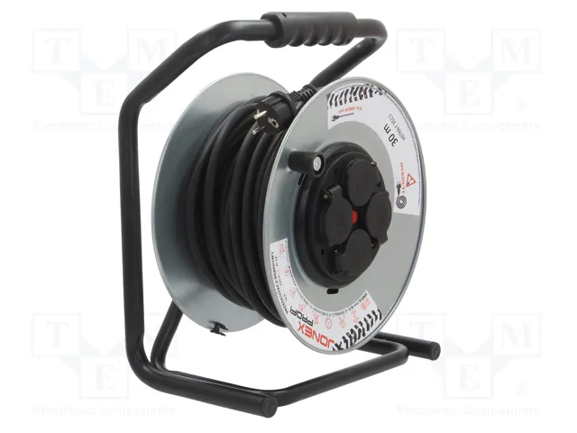 JONEX Prolongador de alimentación H07RN-F 30m 3G2,5mm2 con tambor de metal