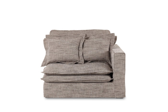 DKD Home Decor Módulo de Sofá Izquierdo/Derecho Marrón Claro