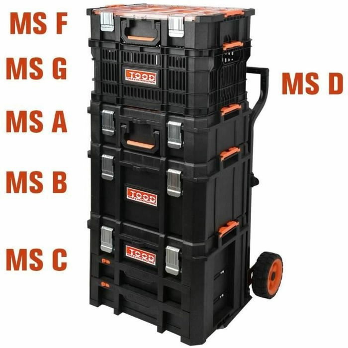 Tood Maletín de herramientas impermeable con 6 compartimentos