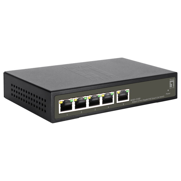 LevelOne GES-2105P Hilbert Switch Gigabit PoE+ 5 Puertos LevelOne GES-2105P Hilbert Switch Gigabit PoE+ 5 Puertos