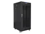 Lanberg FF01-8015-23BL Armario Rack Bastidor 19" de Pie 15U, 800mm Ancho x 1000mm Prof., Puerta Vidrio y Malla, Negro