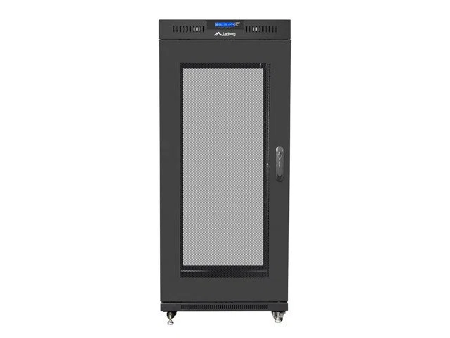 Lanberg FF01-8015-23BL Armario Rack Bastidor 19" de Pie 15U, 800mm Ancho x 1000mm Prof., Puerta Vidrio y Malla, Negro