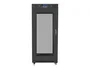 Lanberg FF01-8015-23BL Armario Rack Bastidor 19" de Pie 15U, 800mm Ancho x 1000mm Prof., Puerta Vidrio y Malla, Negro