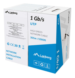 LANBERG LCU6-10CC-0305-BK Cable de Red Negro 305 m U/UTP (UTP)