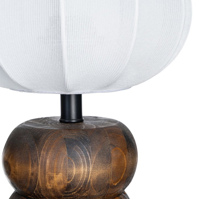 Lámpara Mesa Marrón Tejido-Madera 21 X 21 X 26,50 cm