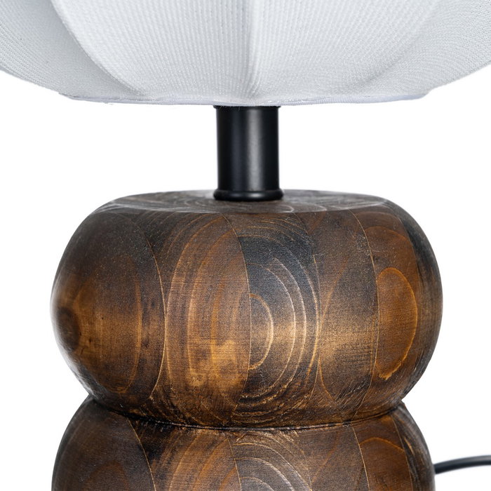 Lámpara Mesa Marrón Tejido-Madera 21 X 21 X 26,50 cm