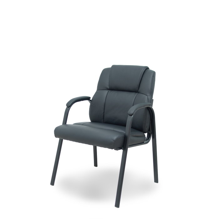 FORÖL Silla Opti543 en Similpiel Negro con Brazos Fijos FORÖL Silla Opti543 en Similpiel Negro con Brazos Fijos