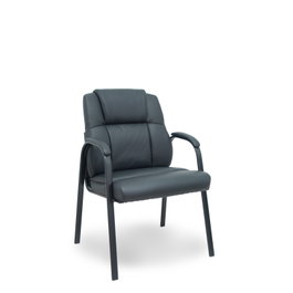 Silla Opti543 tapizada con Similpiel color Negro. Brazos fijos