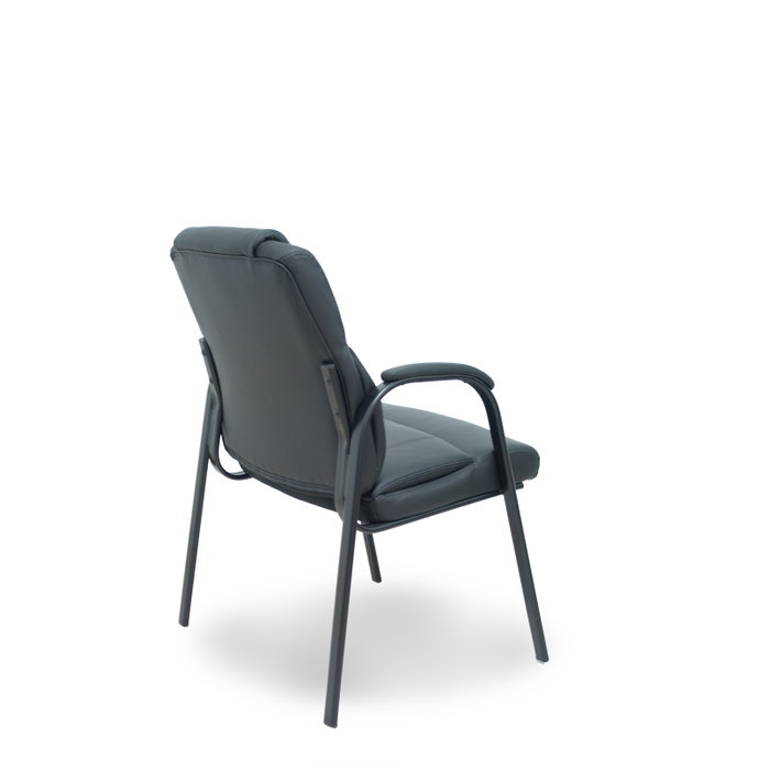 FORÖL Silla Opti543 en Similpiel Negro con Brazos Fijos FORÖL Silla Opti543 en Similpiel Negro con Brazos Fijos
