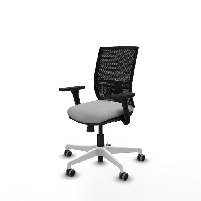 PIQUERAS Y CRESPO Silla de oficina Yunquera con mecanismo Sincro/Traslack, Gris claro y Negro