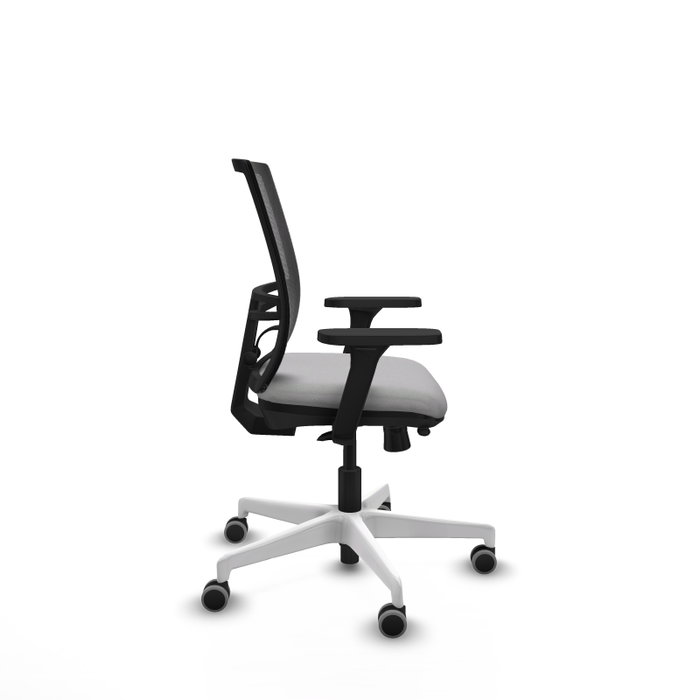 PIQUERAS Y CRESPO Silla de oficina Yunquera con mecanismo Sincro/Traslack, Gris claro y Negro