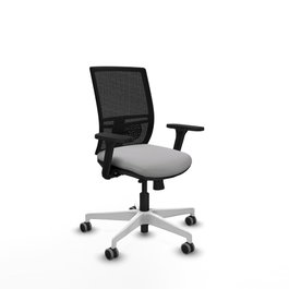 PIQUERAS Y CRESPO Silla de oficina Yunquera con mecanismo Sincro/Traslack, Gris claro y Negro