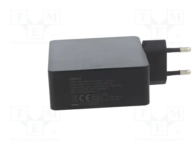 LOGILINK Cargador USB 65W con Salidas USB-A y USB-C
