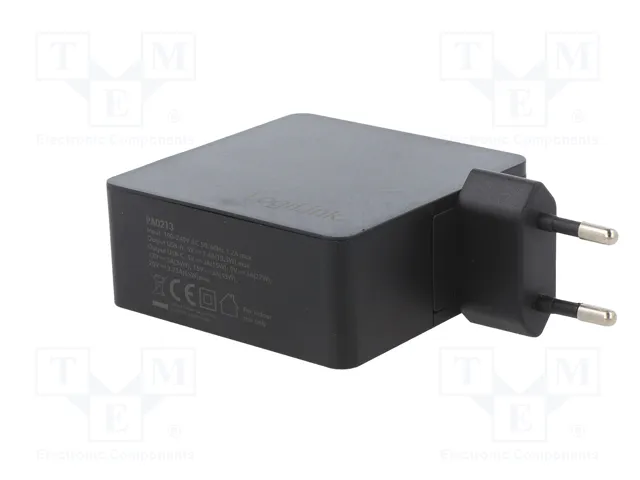 LOGILINK Cargador USB 65W con Salidas USB-A y USB-C