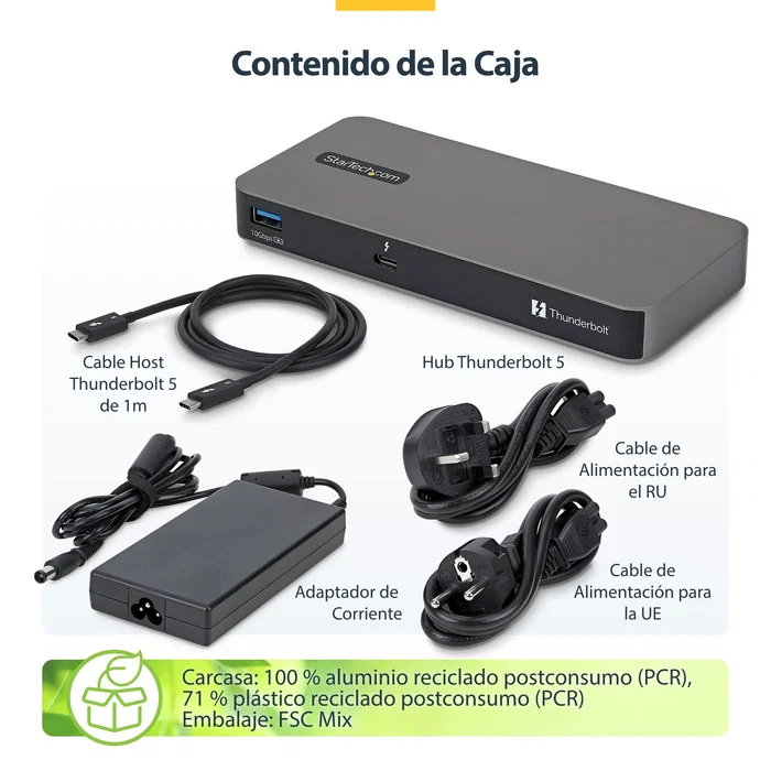 StarTech.com Hub Thunderbolt 5 4 Puertos con KVM Thunderbolt Share