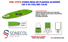 Funda de mesa de plancha de algodón 120 x 42 cm CA-02