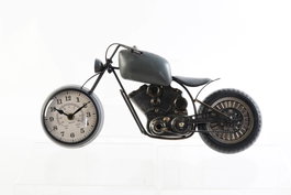 DKD Home Decor Reloj de Pared de Hierro y Cristal Moto Gris