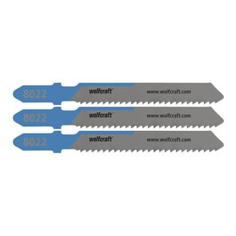 Wolfcraft Hojas de sierra de calar HSS con vástago en T, corte fino, 6 mm, 3 uds