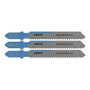 Wolfcraft Hojas de sierra de calar HSS con vástago en T, corte fino, 6 mm, 3 uds