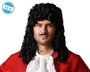 Peluca Rizada Negra De Corsario 130 gr Accesorio Disfraz Pirata Noble Histórico