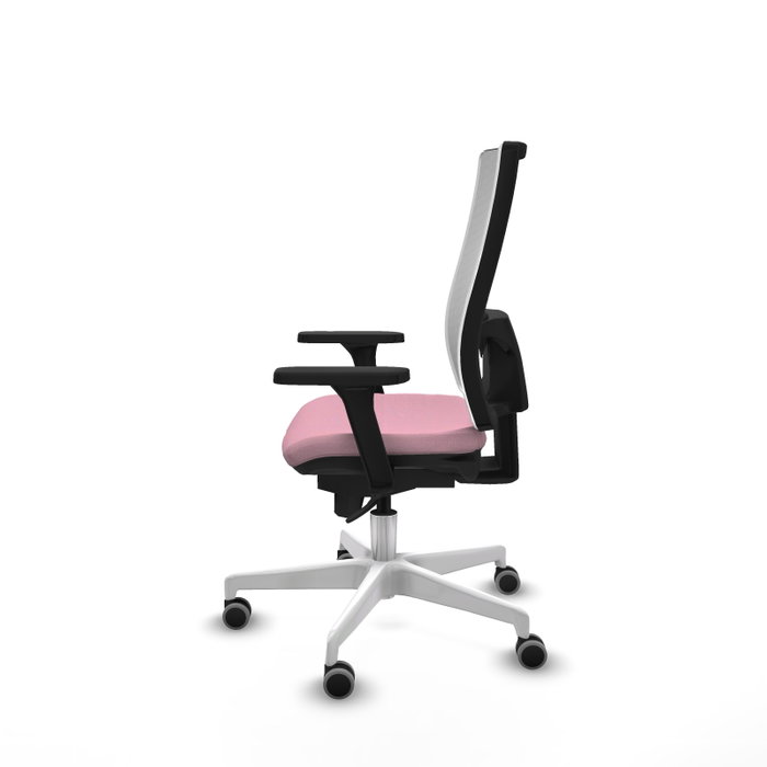 PIQUERAS Y CRESPO Silla de oficina Horna Rosa y Blanco con mecanismo Sincro