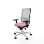 PIQUERAS Y CRESPO Silla de oficina Horna Rosa y Blanco con mecanismo Sincro