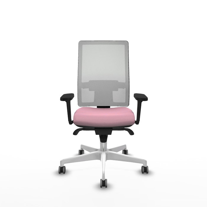 PIQUERAS Y CRESPO Silla de oficina Horna Rosa y Blanco con mecanismo Sincro