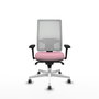 PIQUERAS Y CRESPO Silla de oficina Horna Rosa y Blanco con mecanismo Sincro