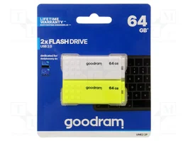 GOODRAM Pendrive 64GB USB A USB 2.0 Blanco y Amarillo