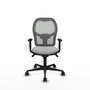 Silla de oficina Jorquera con mecanismo Sincro tapizada con Tela color Gris claro y malla color Gris. Equipada con lumbar 1D, Brazos 1D y Ruedas 65mm nailon
