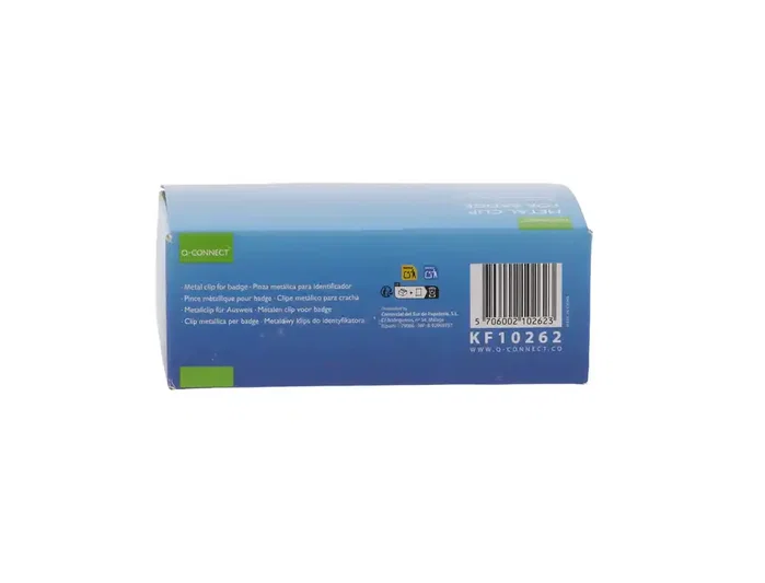 Q-Connect Pinza metálica para identificador, sujeción firme para tarjetas de acceso y acreditaciones