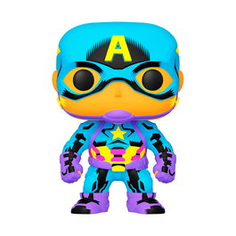 Funko Figura Capitán América Black Light 48845 Marvel Edición Especial