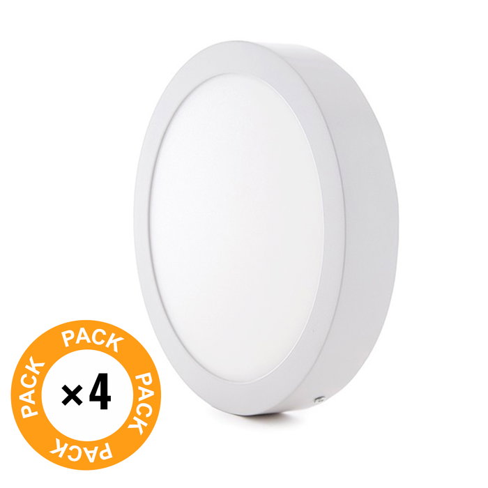 Pack 4 Plafones LED 12W 930Lm 6000K Blanco Frío de Superficie Skus: GR-MZMD01-12W-CW-PK4-AP Pack 4 Plafones LED 12W 930Lm 6000K Blanco Frío de Superficie Skus: GR-MZMD01-12W-CW-PK4-AP