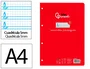 Liderpapel Recambio A4 Cuadriculado Pautado 100 Hojas con Margen y 4 Taladros
