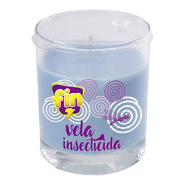 Flower Vela Insecticida Antimosquitos y Insectos Voladores Aroma Lavanda, Vaso de Cristal 125 g, Protección hasta 34 h para 20 m², Exterior