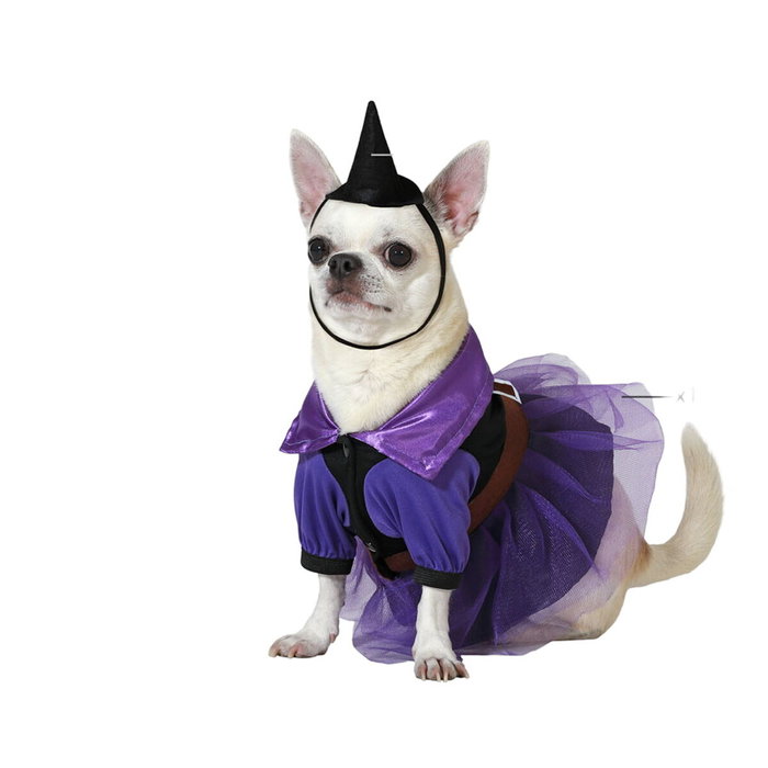 Atosa Disfraz para Mascota Halloween - Bruja, Vestido y Sombrero Violeta Talla L para Perros y Gatos