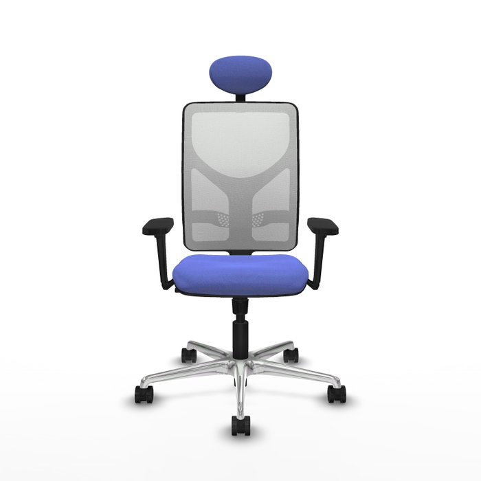 PIQUERAS Y CRESPO Silla de oficina Motilla con mecanismo Sincro, Azul claro y Blanco