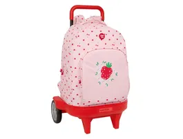 Safta Mochila Escolar Grande con Ruedas Compact Evolution Extraible Glowlab Frutitas 450x330x220 mm