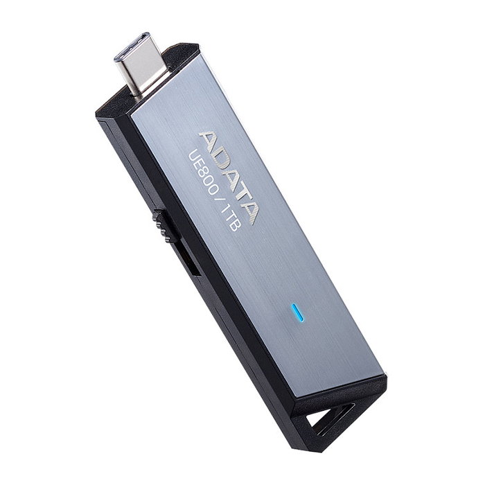 ADATA UE800 1TB Unidad Flash USB, Aluminio Cepillado, USB-C 3.2 Gen 2, Lectura y Escritura hasta 1000 MB/s, Plata