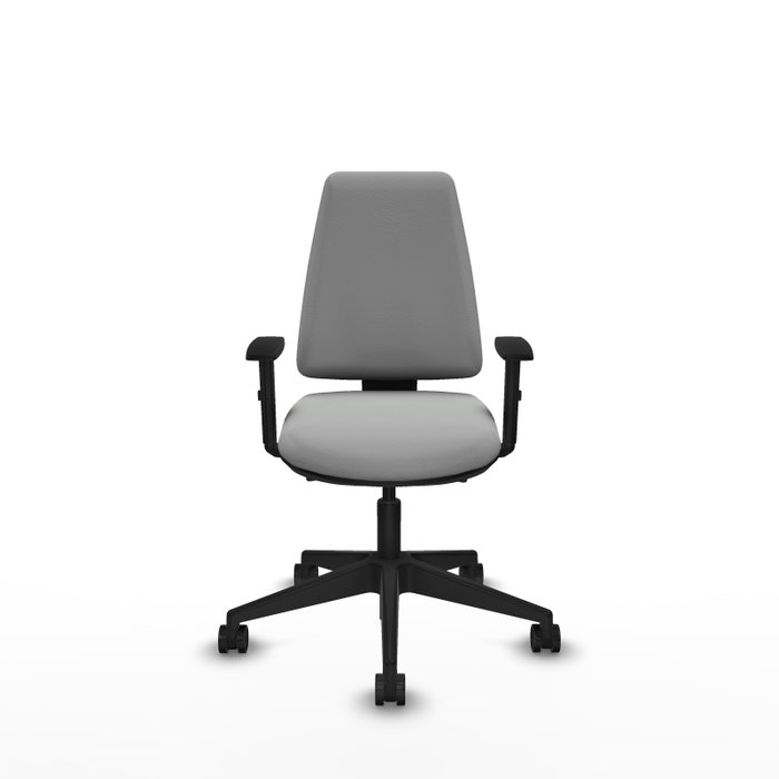 PIQUERAS Y CRESPO Silla de oficina Elche, Similpiel Gris claro, Mecanismo Asincro