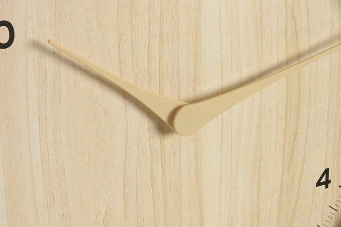DKD Home Decor Reloj de Pared de Madera de Hevea y PVC Blanco/Natural 41x41 cm