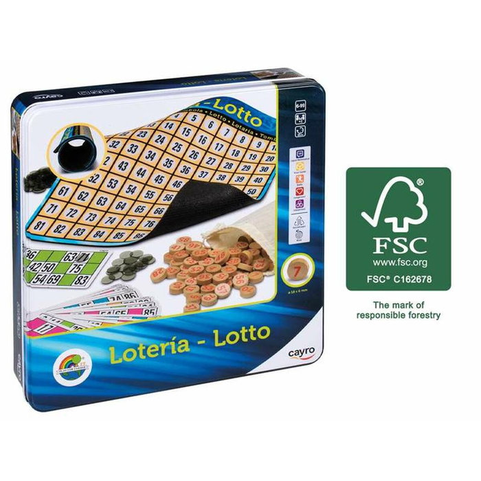 Cayro Lotería Metal Box (100% Madera FSC)