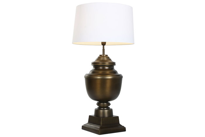 DKD Home Decor Lámpara de Acero Patinado Bronce y Negro 60x60x103 cm